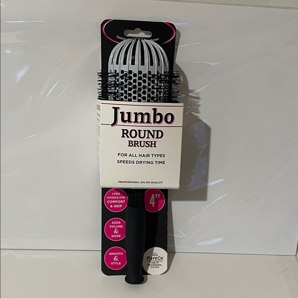 NWT KareCo Jumbo Round Hair Brush 4" For Professional Use